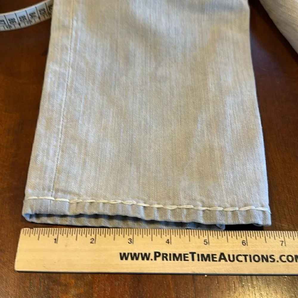 True Religion Ricky Straight Leg Gray Jeans Men’s 44x33 Rope Stitch Slim Fit